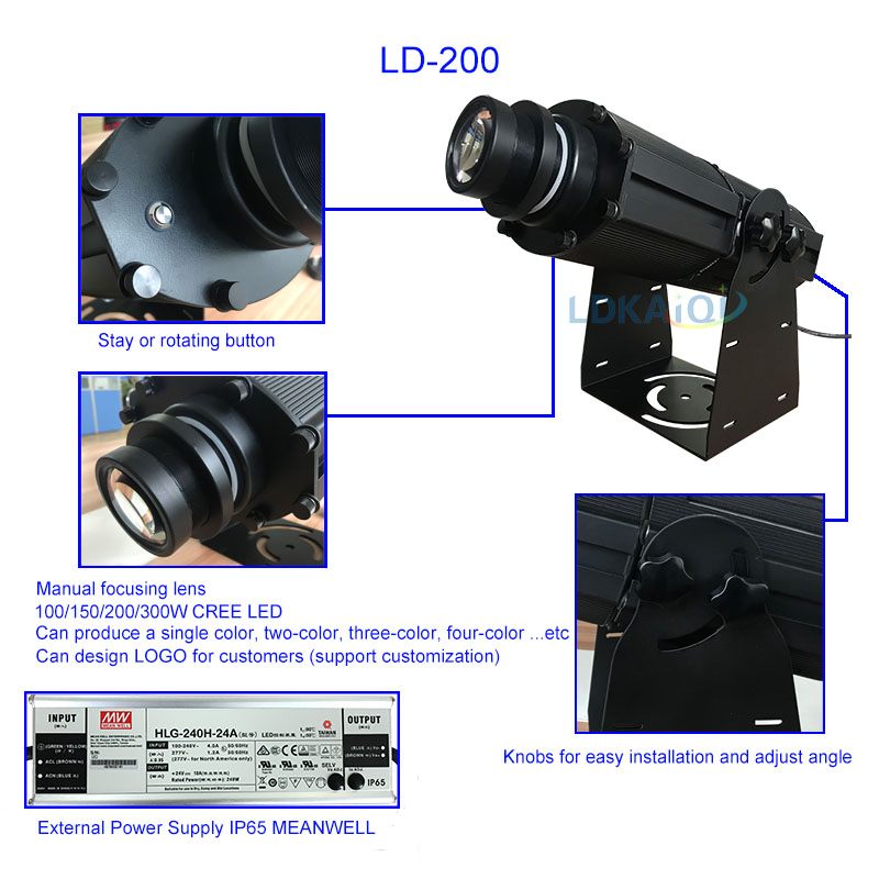 LED IP65 Gobo Projector Led Blinder Light 200W(图1)
