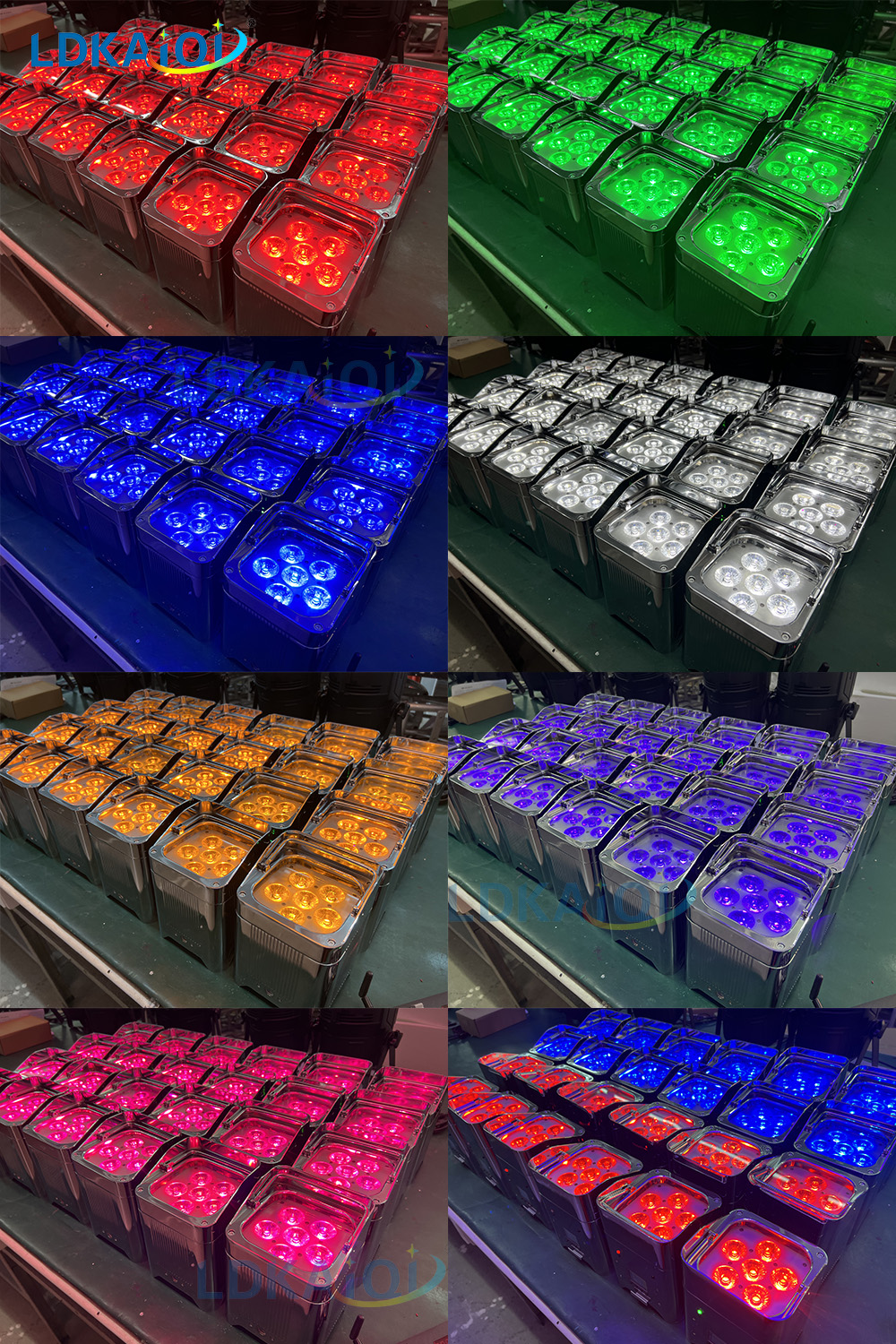 Led Battery Wireless Silver Chrome Uplight Par Can Light 6X18W 6in1(图1)