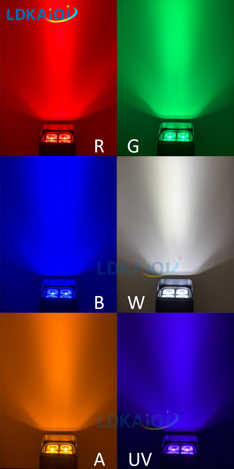 Waterproof Led Battery Wireless Uplight Par Can Light 4X20W 6in1(图1)