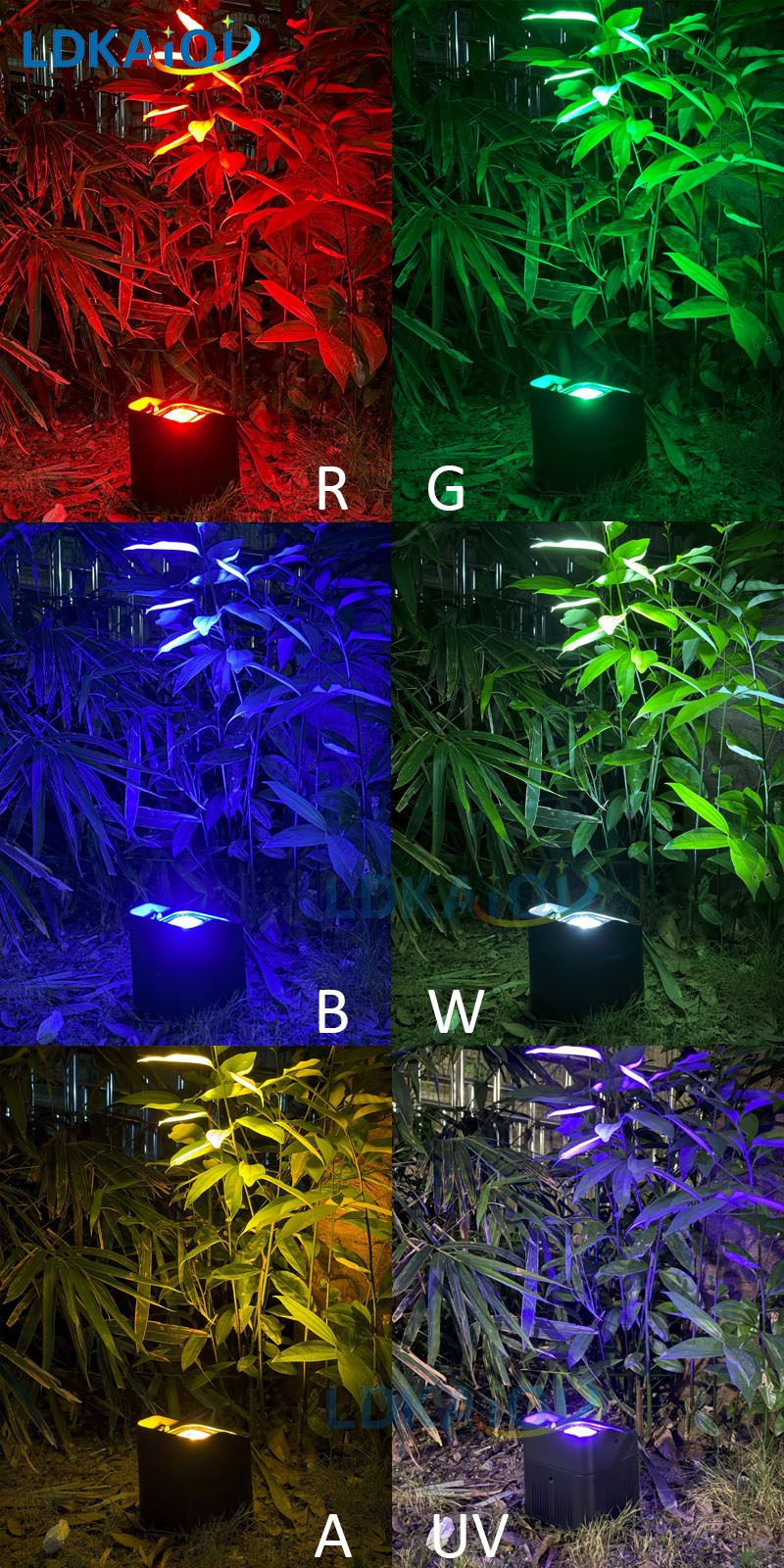 Waterproof Led Battery Wireless Uplight Par Can Light 4X20W 6in1(图2)